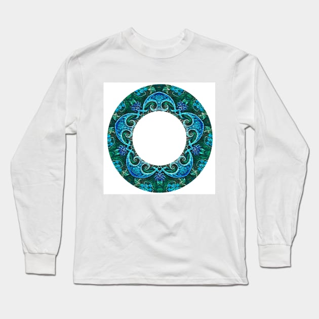 blue ring mandala Long Sleeve T-Shirt by TrueMagic